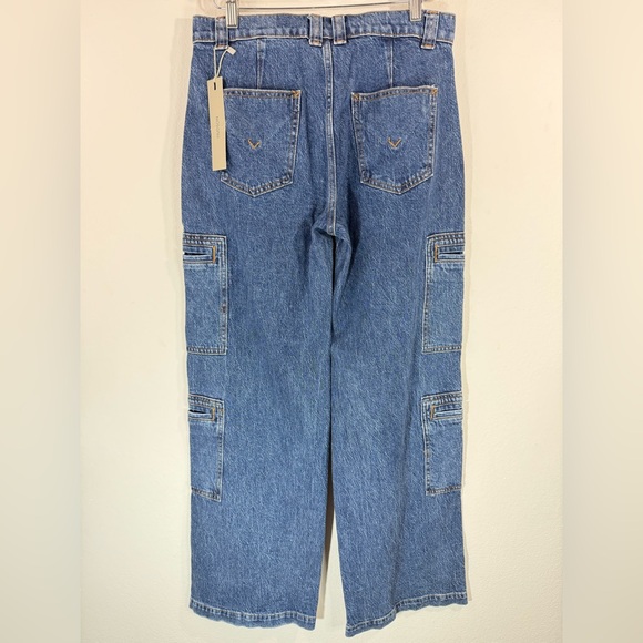 HUDSON Women’s High Rise Cargo Wide Leg Denim Jeans Blue 27 NWT - Picture 7 of 16